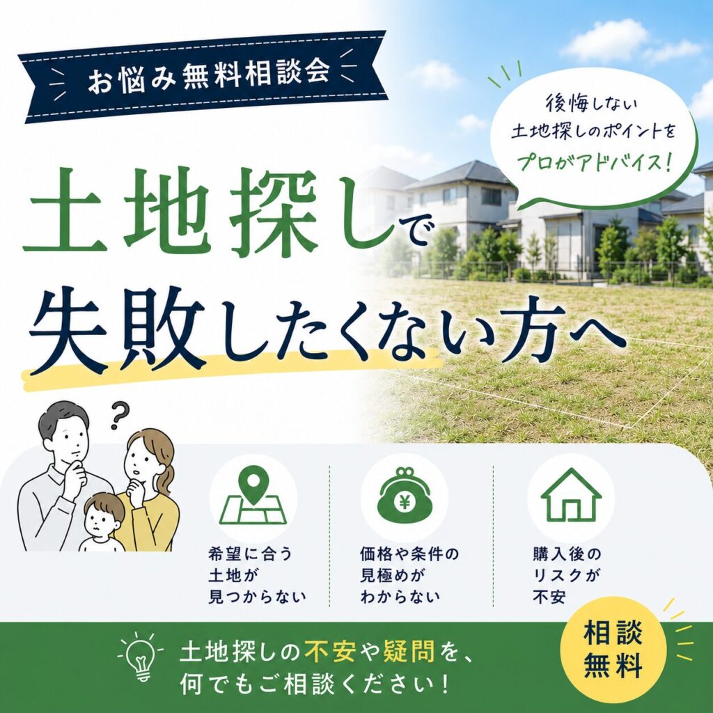 【無料相談会】土地探しで失敗したくない方へ