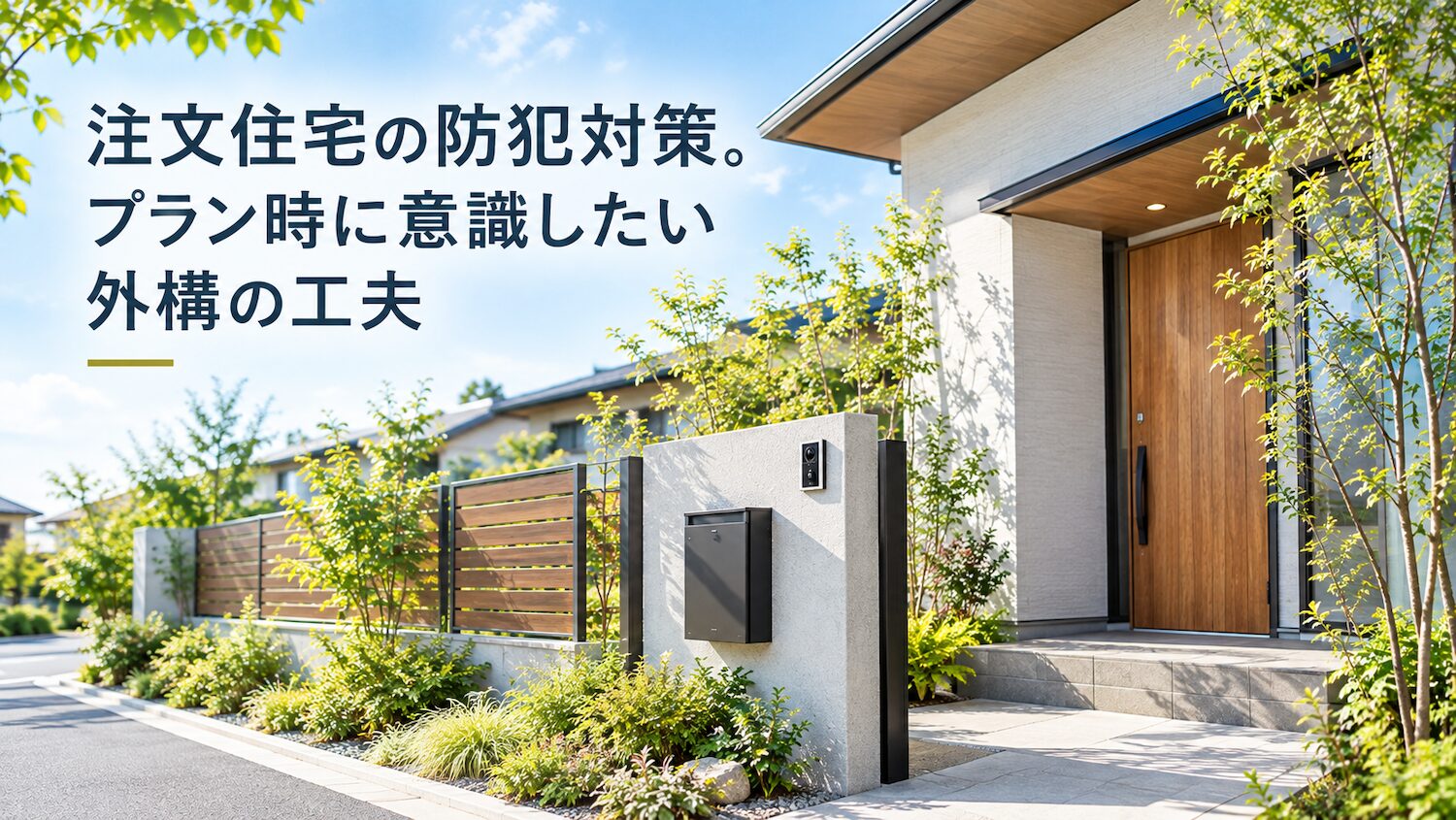 注文住宅の防犯対策。プラン時に意識したい外構の工夫
